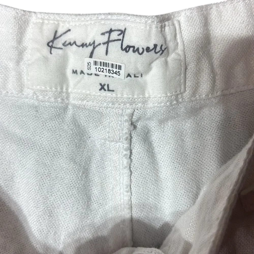 Kenny flowers men’s‎ xl the casa Blanca white linen blend vacation pants